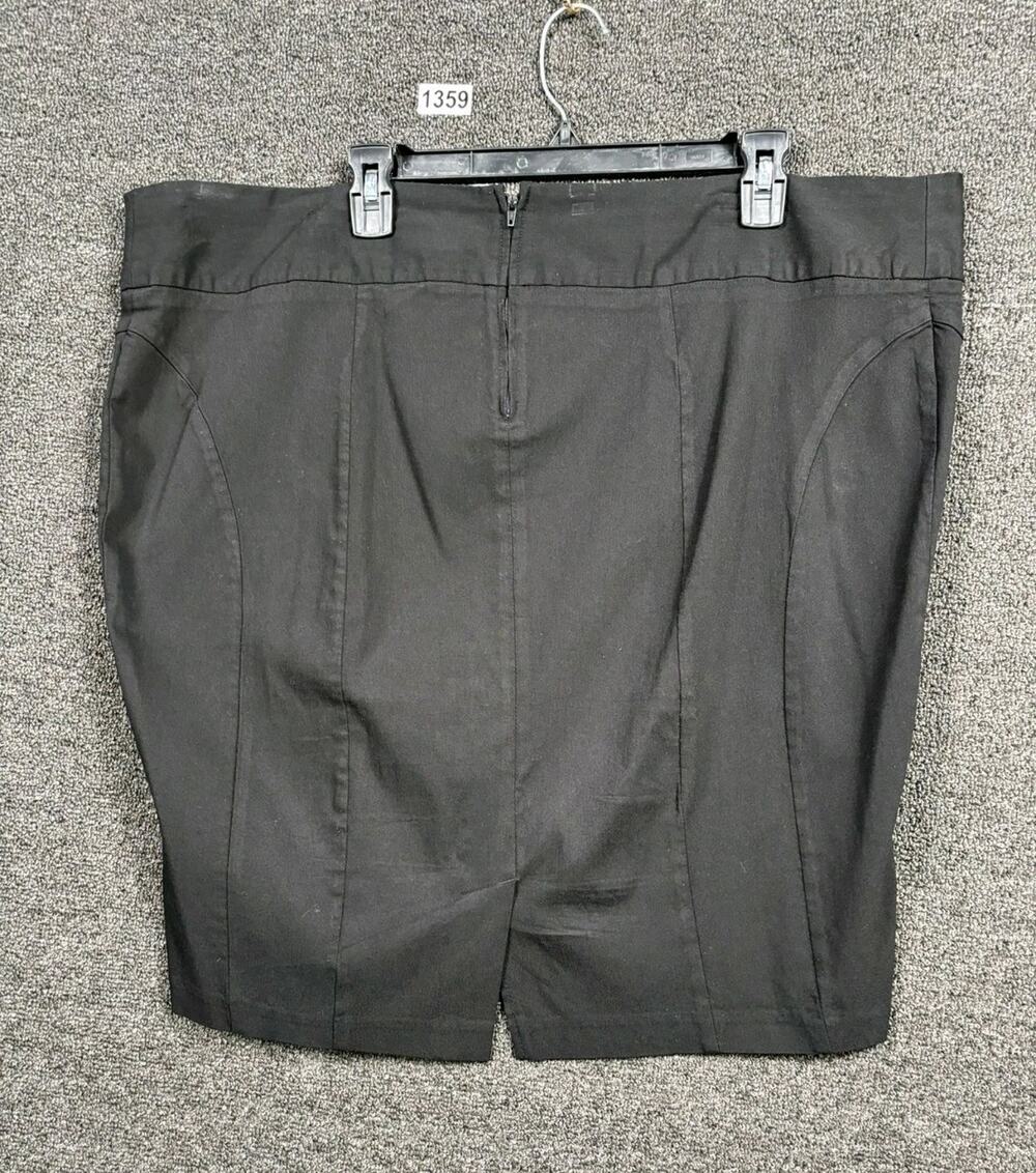 Torrid Pencil Mini Skirt Womens Size 22 Black Zip Back Denim Stretch